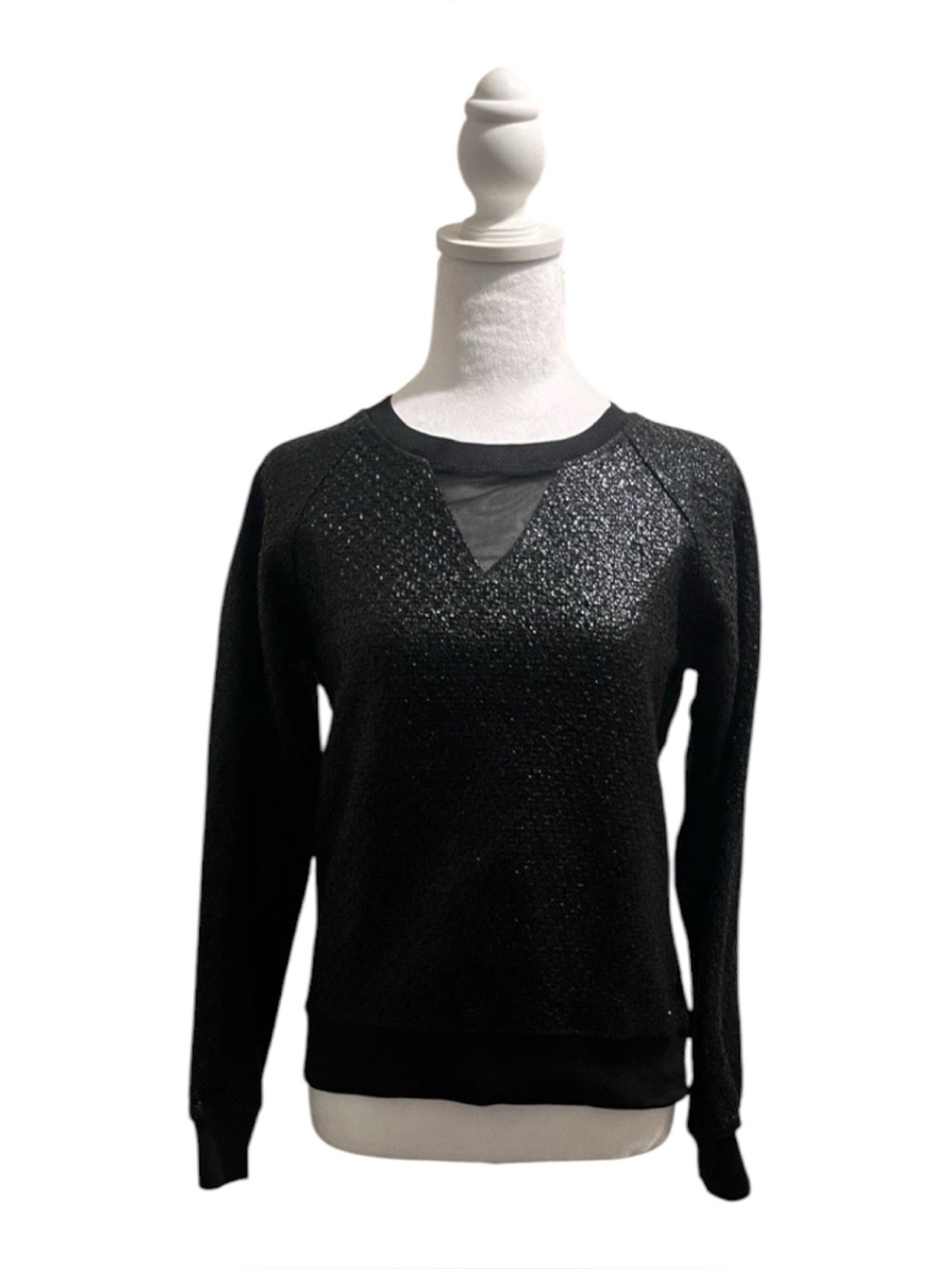 Brand New Virgin Only long sleeve black and shiny sweater size small